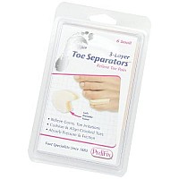 Pedifix 3-Layer Toe Separators, 6-Count (Pack Of 2), Small