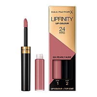 Max Factor Lipfinity Lipstick for Women, 001 Pearly Nude, 014 Ounce