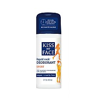 Kiss My Face Liquid Rock Roll-On Deodorant, Sport, Aluminum chlorohydrate Free Deodorant For Women And Men, With Added Willow Bark and Mineral crystal Salts, 3 Oz Roll On