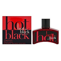 Nu Parfums Hot is Black Eau de Toilette Spray for Men, 34 Ounce