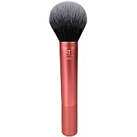 Real Techniques Ultra Plush Powder Makeup Brush, For Setting Powder, Bronzer, & Blush, Sheer, Buildable coverage, Large, Fluffy Powder Brush, Vegan, cruelty-Free & Synthetic Bristles, 1 count