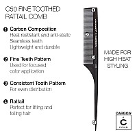 Cricket C50 Anti-Static Fine Tooth Rattail Comb - Black