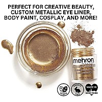 Mehron Makeup Metallic Powder (.17 Ounce) with Mixing Liquid (1 oz) (GOLD)