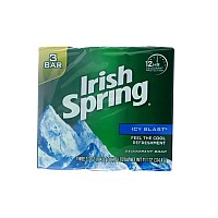 Irish Spring Deodorant Bar Soap Icy Blast 375 Oz Bars 3 Ea Pack Of 3