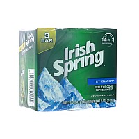 Irish Spring Deodorant Bar Soap Icy Blast 375 Oz Bars 3 Ea Pack Of 3