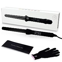 Herstyler Grande Ceramic Curling Wand 1 Inch Dual Voltage For Long And Short Hair Negative Ions Black