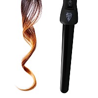 Herstyler Grande Ceramic Curling Wand 1 Inch Dual Voltage For Long And Short Hair Negative Ions Black