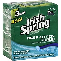 Irish Spring Deep Action Smootheningmoisturizingexfoliating Scrub Bar Soap 3 Pack