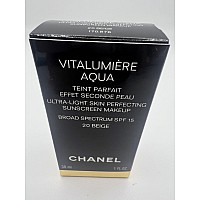 Chanel Vitalumiere Aqua Ultra Light Skin Perfecting Make Up Sfp 15 B20 Beige Tendre 30Ml1Oz