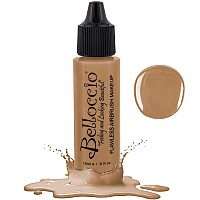 Belloccios Professional Cosmetic Airbrush Makeup Foundation 12Oz Bottle Latte Medium With Golden Undertones