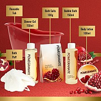 Red Pomegranate Home Spa Bath Basket Bath Body Set For Women Contains Shower Gel Bubble Bath Body Lotion Pomegranate Ba