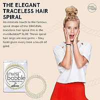 Invisibobble Slim Traceless Spiral Hair Ties Pack Of 3 Stay Gold Strong Elastic Grip Coil Hair Accessories For Women No K