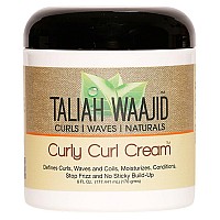 Taliah Waajid Curls Waves Natural - Curly Curl Cream | Extreme Curl Definition Hair Styling Gel | No Build-up or Frizz | 100% Paraben Free | Shea Butter & Sage - 6oz (U016) 3Pack