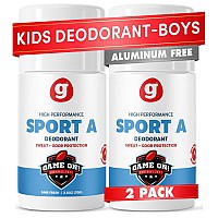 Growingbasics Deodorant For Boys Sport A Aluminumfree Highperformance Natural Scent Solid Stick 2 Pack