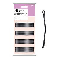 Diane Hair Bobby Pins for Women Large 2.5 - Black, Curved Flat Design with Ball Tips, D428 - 40 Count (Pack of 1)