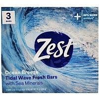 Zest Bar Soap 3 Ct Ocean Breeze 12 Ounce