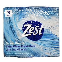 Zest Bar Soap 3 Ct Ocean Breeze 12 Ounce