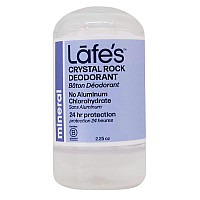 Lafe's Natural Deodorant 5.5oz Unscented Crystal Rock Aluminum Free Natural Deodorant Stone Plastic Free Packaging