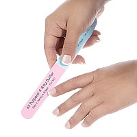 Iridesi 4 Way Finger Nail File And Buffer Emery Boards For Natural Nails 4 Fingernail Files In 1 Professional Filer Board And