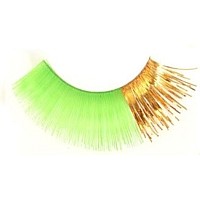 color Eyelashes (green with gold Tinsel) c401