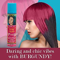 Jerome Russell Temporary Hair Color Spray Burgundy Intense Fastdrying Nonsticky Travel Size Hair Tint For Instant Vivid C