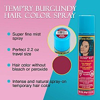 Jerome Russell Temporary Hair Color Spray Burgundy Intense Fastdrying Nonsticky Travel Size Hair Tint For Instant Vivid C