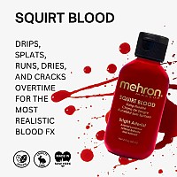 Mehron Makeup Squirt Blood Realistic Fake Blood For Halloween Stage Blood Makeup Made In The Usa Washable Fake Blood For S