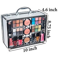 SHANY Carry All Trunk Makeup Train Case with Re-usable Aluminum Makeup Storage Case. Non Toxic Color Make up Set with Eye palettes, Blushes,Makeup Powders, Manicure, Pedicure and Makeup Brushes.