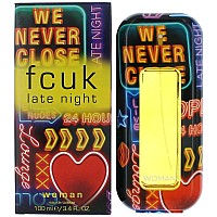 FCUK Late Night Eau De Toilette Spray for Women, 3.4 Oz