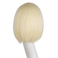 MapofBeauty 12 Inch/30cm Fashion Lady Short Straight Flat Bangs Bob Wig (Light Blonde)