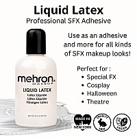 Mehron Makeup Liquid Latex Sfx Makeup Halloween Latex Makeup Latex Glue For Skin Prosthetic Glue 45 Fl Oz 133 Ml Cle