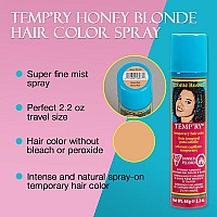 Jerome Russell Temporary Hair Color Spray Honey Blonde Intense Sprayon Temporary Hair Color Fastdrying Nonsticky Travel