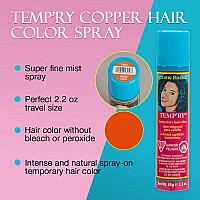 Jerome Russell Temporary Hair Color Spray Copper Intense Sprayon Temporary Hair Color Fastdrying Nonsticky Travel Size