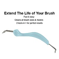 Olivia Garden Brush Cleaner 2Toolsin1 Blue