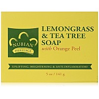 Nubian Heritage Lemongrass Tea Tree Bar Soap 5 Oz