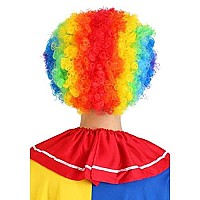 Forum Novelties Mens Jumbo Rainbow Clown Costume Wig, One Size