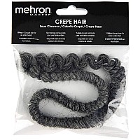 Mehron Makeup Crepe Hair 12Inch Braid Dark Grey