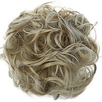 Caisha Messy Scrunchie Bun Voluminous Wavy Hairpiece Heatresistant Synthetic Fibres Ash Blonde Mix G32A