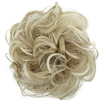 Caisha Messy Scrunchie Bun Voluminous Wavy Hairpiece Heatresistant Synthetic Fibres Light Blonde Mix G37A