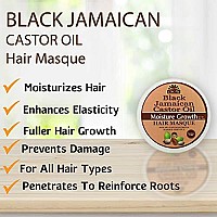 OKAY | Black Jamaican Castor Oil Hair Masque | For All Hair Types & Textures | Prevent Damage for Maximum Growth | Moisturizes & Regrows Strong Hair | Free of Parabens, Silicones, Sulfates | 2 oz