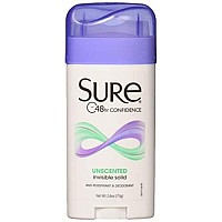 Sure Sure Anti-Perspirant Deodorant Invisible Solid Unscented, Unscented 2.6 oz (Pack of 2)