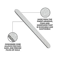 ForPro Zebra Foam Board, 100/180 Grit, Double-Sided Manicure Nail File, 7