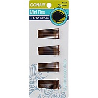 Conair Styling Essentials Mini Pins Brown 36 Count