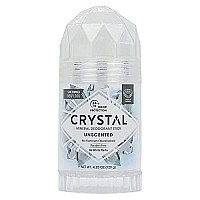 cRYSTAL Mineral Deodorant Stick - Unscented Body Deodorant With 24-Hour Odor Protection, Non-Staining & Non-Sticky, Aluminum chloride & Paraben Free, 425 oz, (3 Pack) (Packaging May Vary)