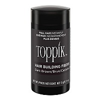 Toppik Hair Building Fibers, Dark Brown, 3g, Fill In Fine or Thinning Hair, Instantly Thicker, Fuller Looking Hair, 9 Shades for Men & Women