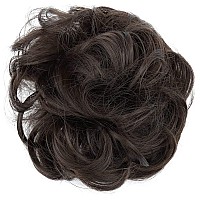 Caisha Messy Scrunchie Bun Voluminous Wavy Hairpiece Heatresistant Synthetic Fibres Brown G6A