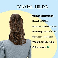 Caisha 14 Wavy Clip On Ponytail With Butterfly Clip Hairpiece Heatresistant Synthetic Fibres Brown Mix H97