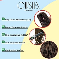 Caisha 14 Wavy Clip On Ponytail With Butterfly Clip Hairpiece Heatresistant Synthetic Fibres Brown Mix H97