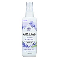 Crystal Essence Mineral Deodorant Body Spray Lavendar White Tea All Over Body Deodorant 4 Oz