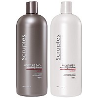 Scruples Moisture Bath Shampoo & Moisturex Conditioner Set - Nourishing & Moisturizing Duo Hair Care Products for Dry, Damaged, and Frizzy Hair Repair - Damaged Hair Repair Kit (33.8 oz)